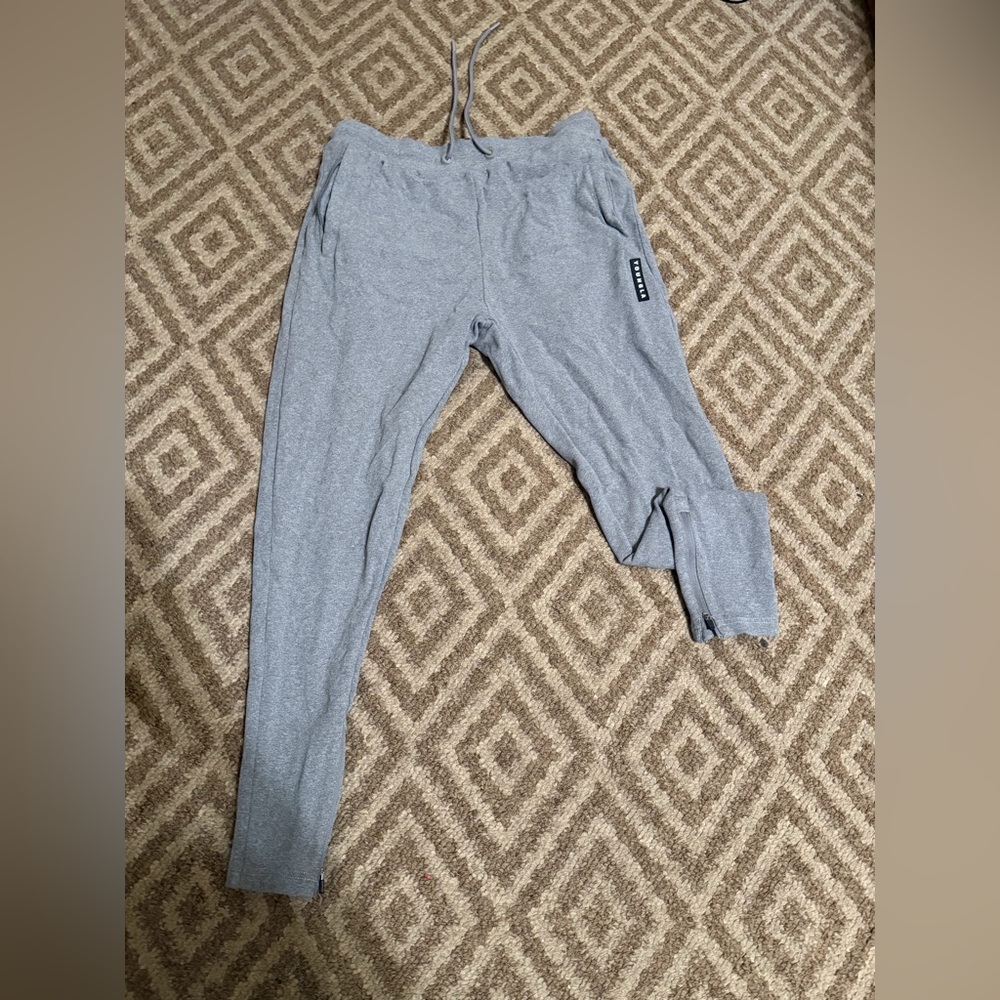 Men’s grey zipper sweat pants